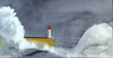 Phare dans la tempête - Mes pastels