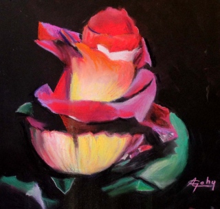 Un bouton de rose - Mes pastels