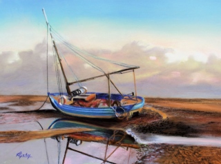 En Baie de Somme ! Marée basse - Mes pastels