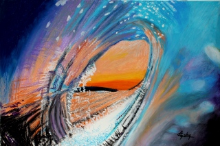 Une vague en début de soirée! - Mes Pastels gras