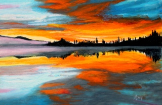 Le Lac de St Adolphe, Les Laurentides - Mes Pastels gras