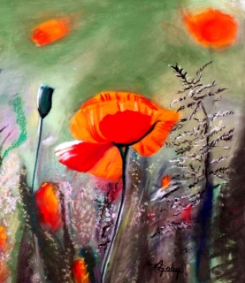 Gentil coquelicot (détail) - Mes Pastels gras